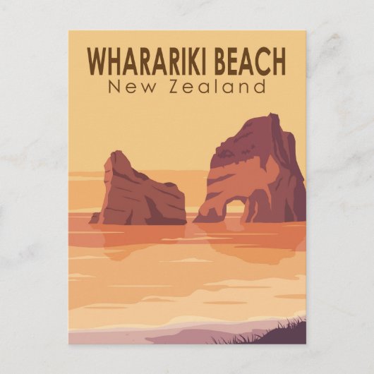 Whariki Beach New Zealand Travel  Art Briefkaart (Voorkant)