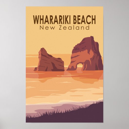 Whariki Beach New Zealand Travel  Art Poster (Voorkant)