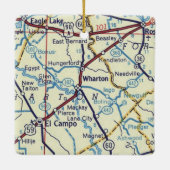 Wharton TX  Map Keramisch Ornament (Achterkant)