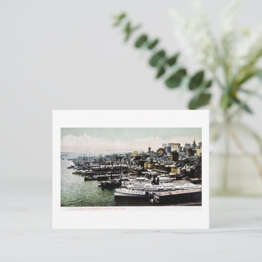 Wharves van de Brooklyn Bridge, New York City Briefkaart (Staand voorkant)