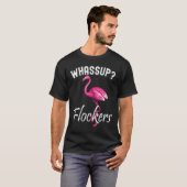 Whass Up Flockers Sup Flocked Flamingo Tripical Bi T-shirt (Voorkant volledig)