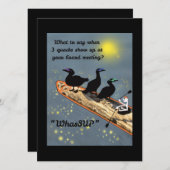 "WhasSUP" met eenden op het SUP-bord Feestdagenkaart (Voorkant / Achterkant)