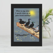 "WhasSUP" met eenden op het SUP-bord Feestdagenkaart (Staand voorkant)