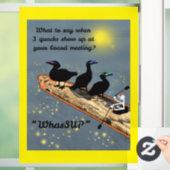 "WhasSUP" met eenden op het SUP-bord Raamsticker (Huis)