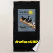 "WhasSUP" met eenden op het SUP-bord Strandlaken (Voorkant)