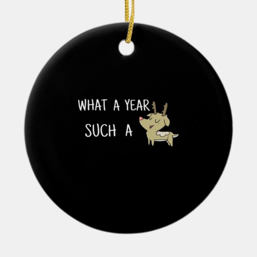 What A Fun Deer Moment Retro Style Keramisch Ornament (Voorkant)