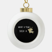 What A Fun Deer Moment Retro Style Keramische Bal Ornament (Voorkant)