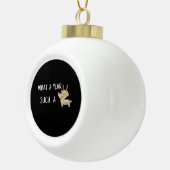 What A Fun Deer Moment Retro Style  Keramische Bal Ornament (Rechts)