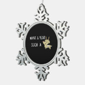 What A Fun Deer Moment Retro Style Tin Sneeuwvlok Ornament (Rechts)