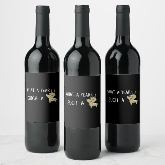 What A Fun Deer Moment Retro Style Wijn Etiket (Flessen)
