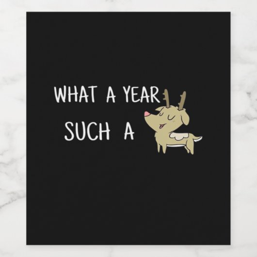 What A Fun Deer Moment Retro Style Wijn Etiket (Enkel label)