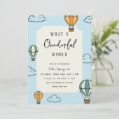 What a Onederful World Birthday Party Invitation Kaart (Staand voorkant)