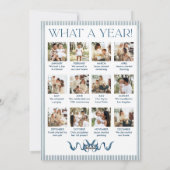 What a Year Dusty  Blue Bow Christmas 13 Photo Feestdagenkaart (Achterkant)