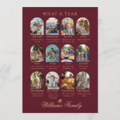 What A Year family Photo Red Plaid Holiday Card Kaart (Achterkant)