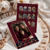 What A Year family Photo Red Plaid Holiday Card Kaart