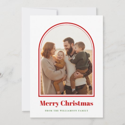 What a Year in Review Family Arch Photo Christmas Feestdagenkaart (Voorkant)