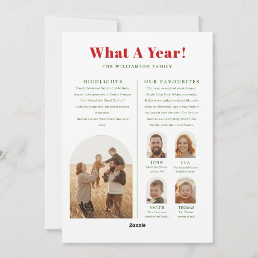 What a Year in Review Family Arch Photo Christmas Feestdagenkaart (Achterkant)