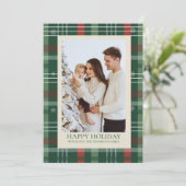 What a Year in Review Plaid Merry Christmas Feestdagenkaart (Staand voorkant)