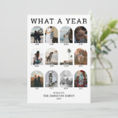 What a Year Modern Arch Photo Collage Christmas Feestdagenkaart (Staand voorkant)