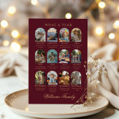 What a Year Photo Christmas Plaid Classic Holiday Folie Uitnodiging