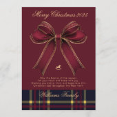 What A Year Photo Collage Christmas Bow Holiday Kaart (Voorkant)