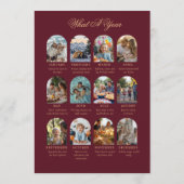 What A Year Photo Collage Christmas Bow Holiday Kaart (Achterkant)