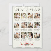 What a Year Sage Green Red Bow Christmas 13 Photo Feestdagenkaart (Achterkant)