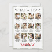 What a Year Sage Green Red Bow Christmas 13 Photo Feestdagenkaart (Achterkant)