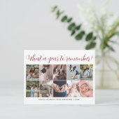 What a Year Script Christmas Multi Photo Collage Feestdagenkaart (Staand voorkant)