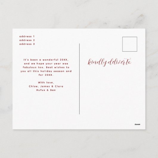 What a Year Script Christmas Multi Photo Collage Feestdagenkaart (Achterkant)