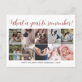 What a Year Script Christmas Multi Photo Collage Feestdagenkaart (Voorkant)
