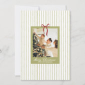 What a Year Striped Green Red Photo Christmas Feestdagenkaart (Voorkant)