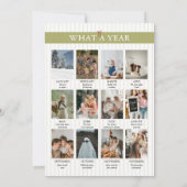 What a Year Striped Green Red Photo Christmas Feestdagenkaart (Achterkant)