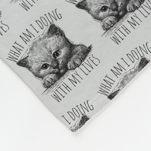 What Am I Doing With My Lives Cute Kitten Fleece Deken (Hoek)