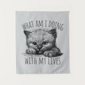 What Am I Doing With My Lives Cute Kitten Wandkleed (Voorkant)