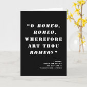 "What art thou Romeo" - Romeo en Julia Kaart (Gele Bloem)