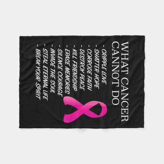 What Cancer Cannot Do - _ Awareness - Insration Fleece Deken (Voorkant (Horizontaal))