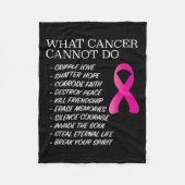 What Cancer Cannot Do - _ Awareness - Insration Fleece Deken (Voorkant)