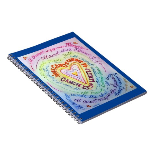 What Cancer Cannot Do Heart Art Journal Notebook Notitieboek (Rechterzijde)