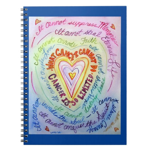 What Cancer Cannot Do Heart Art Journal Notebook Notitieboek (Voorkant)