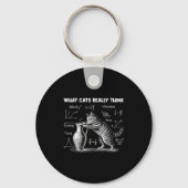 What Cats Really Think Funny Cat Physics Science T Sleutelhanger (Voorkant)