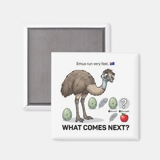 What Comes Next? Emu Australia Pattern Logic Game Magneet (Voorkant / Achterkant)