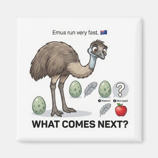 What Comes Next? Emu Australia Pattern Logic Game Magneet (Voorkant)