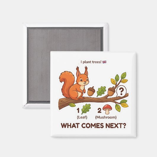 What Comes Next? Red Squirrel UK Pattern Logic  Magneet (Voorkant / Achterkant)