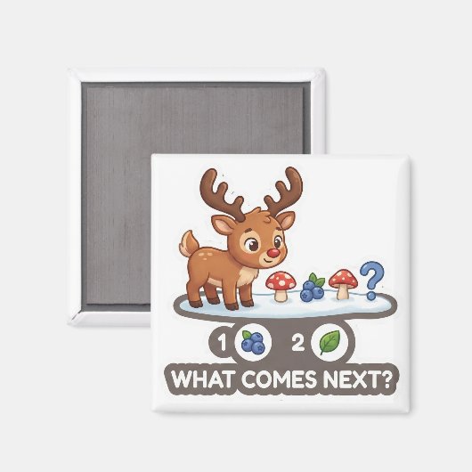 What Comes Next? Reindeer Pattern Learning Magnet (Voorkant / Achterkant)