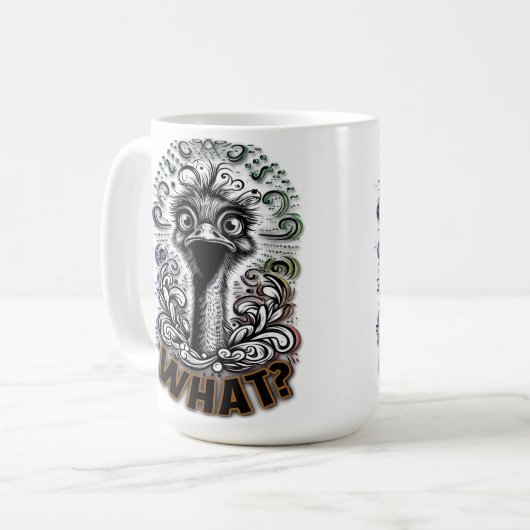 "What? Cute Ostrich" Mug Koffiemok (Voorkant links)