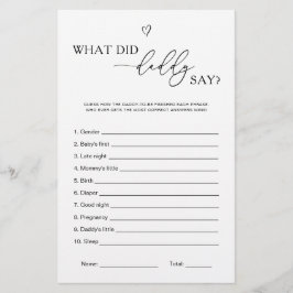 What Did Daddy Say Game