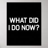 What Did I Do Now, Funny, Jokes, Sarcastic  Poster (Voorkant)