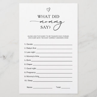 What Did Mommy Say Game