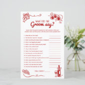 What Did The Groom Say Bridal Party Activity Card (Staand voorkant)